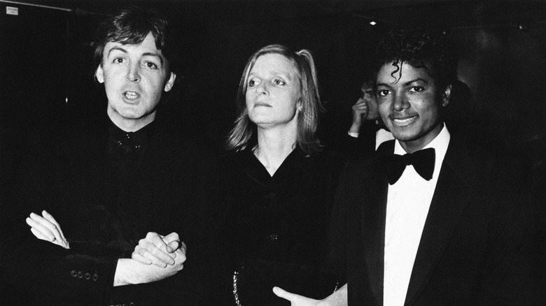 Paul McCartney, Linda McCartney, and Michael Jackson