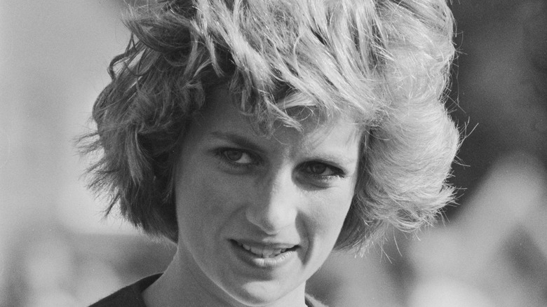 Princess Diana black and white photo