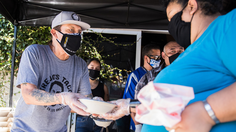  Danny Trejo handing out food during pandemic