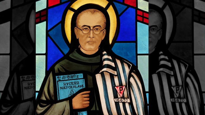 Maximilian Kolbe stained glass window