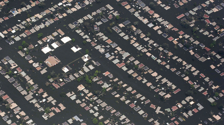 flooded neighborhood after Hurricane Katrina