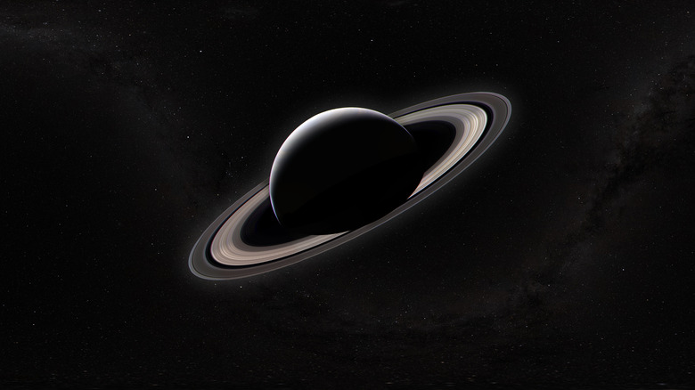 Saturn silhouette with rings
