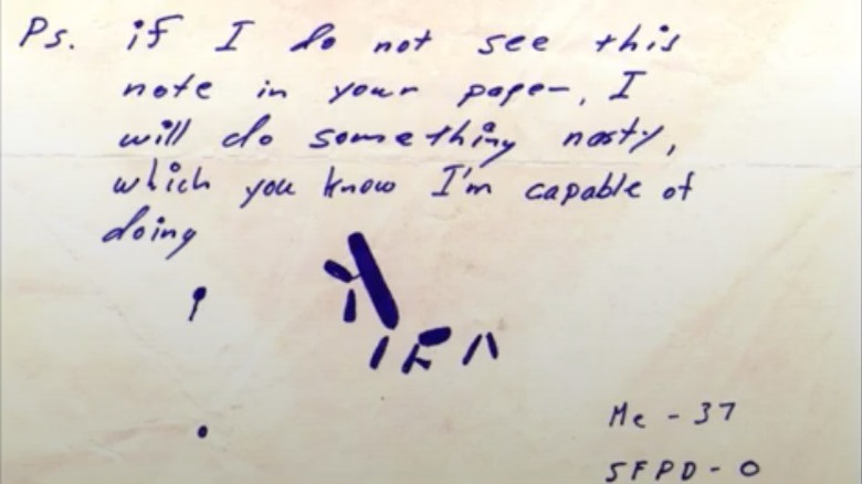 Zodiac Killer final letter