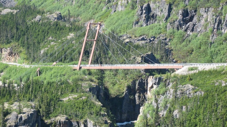 Captain William Moore Bridge over green mountains