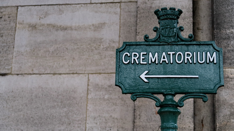 Crematorium sign