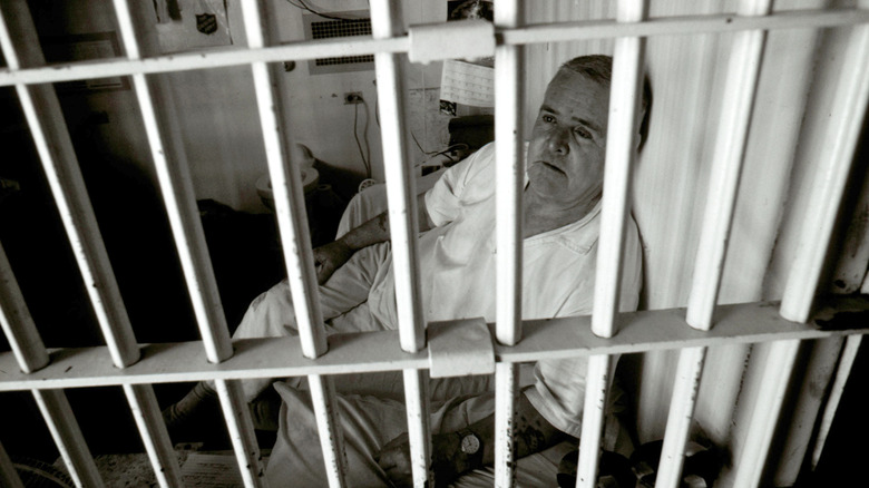 Texas Death Row inmate Henry Lee Lucas who has confessed to 600 murders sits in his cell April 20, 1997 at Ellis Unit in Huntsville, Texas