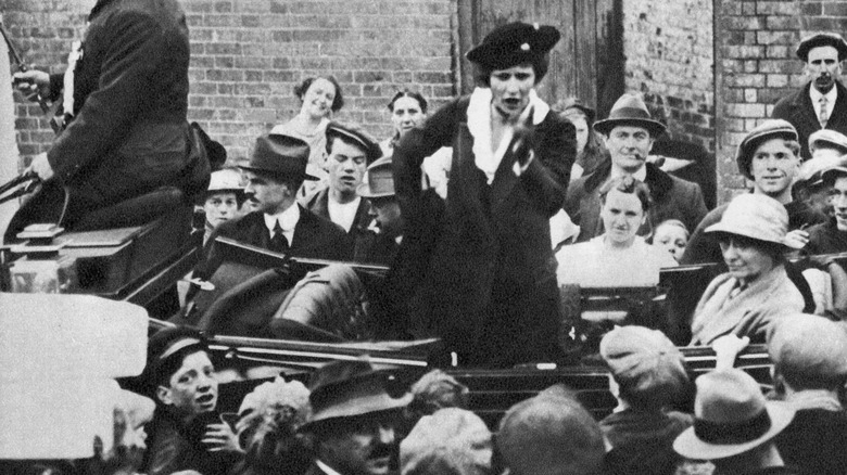Nancy Astor giving a campaign speech