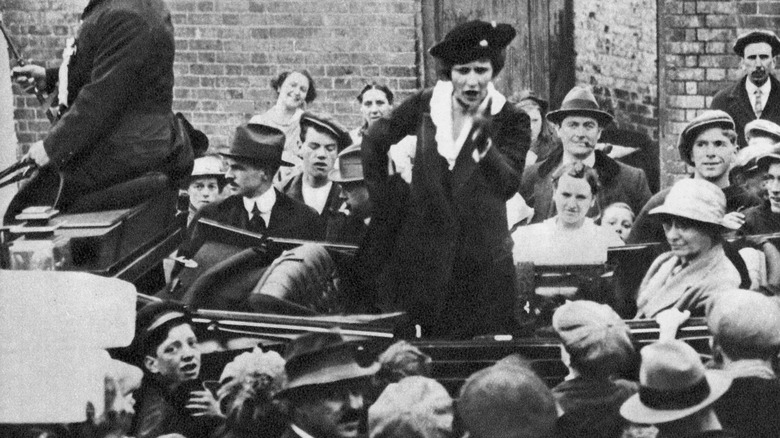 Nancy Astor giving a campaign speech