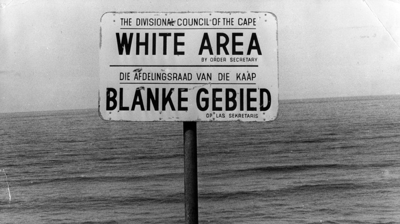 Apartheid notice in Cape Town