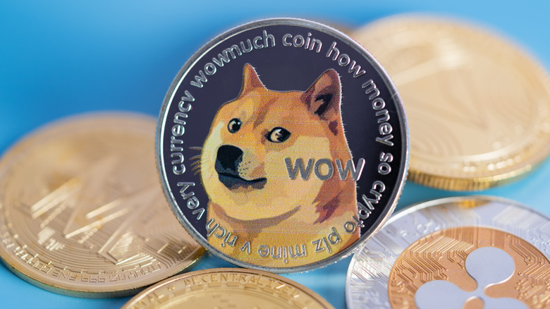 A dogecoin and other cryptocurrencies.