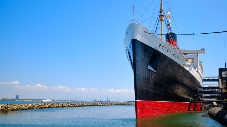 The Queen Mary at port in Long Beach