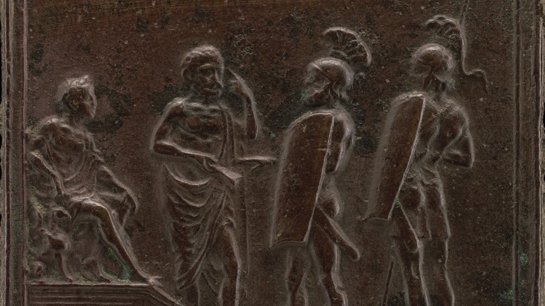 Bronze depicting banishment of Coriolanus