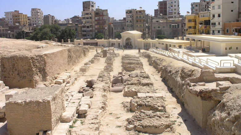 Modern remains of the ruins of the Serapeum