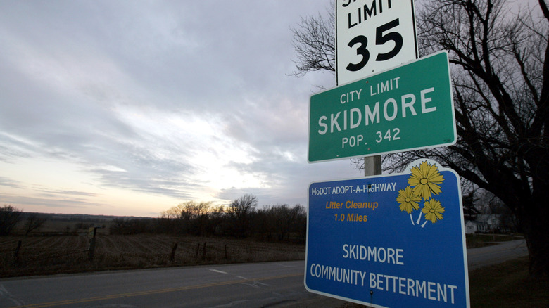 welcome to skidmore missouri sign