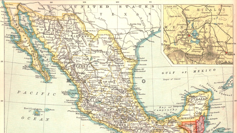 map of Mexico in 1902