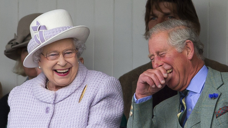 Prince Charles and Queen Elizabeth laughing