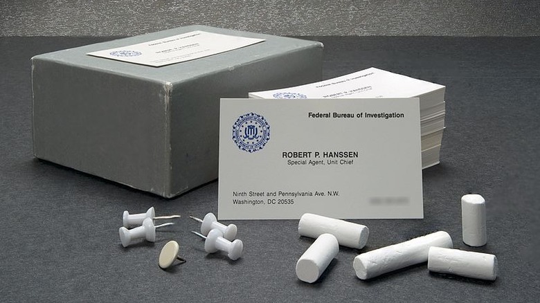 robert hanssen business cards and chalk