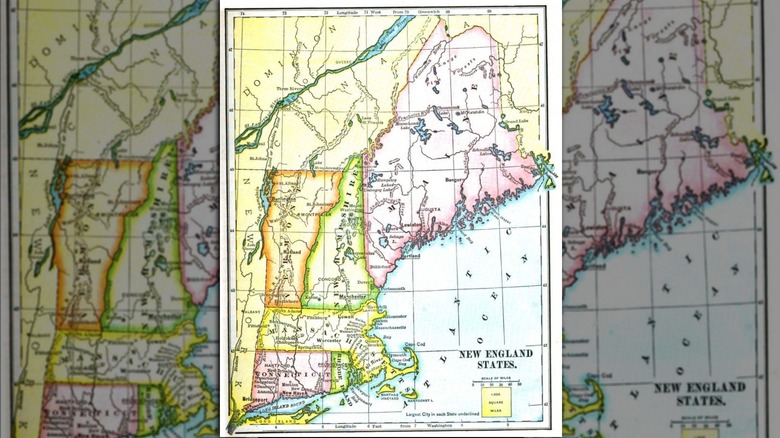 map of Massachusetts and Maine