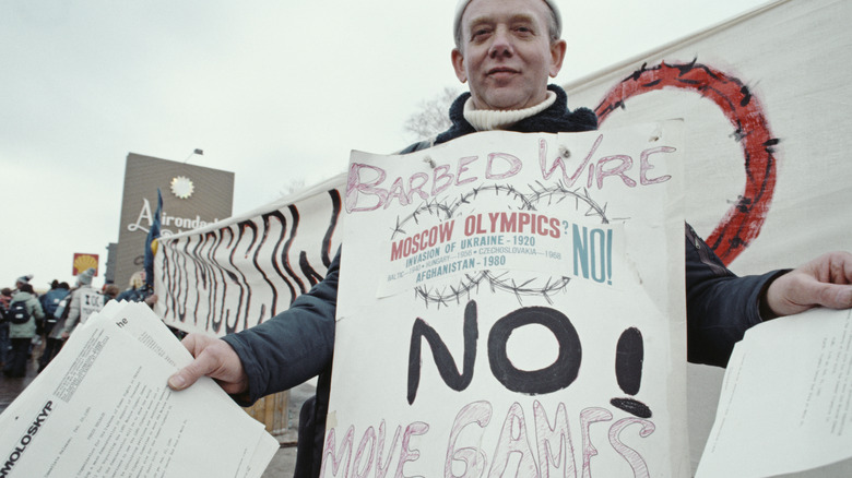 protestor against 1980 olympics