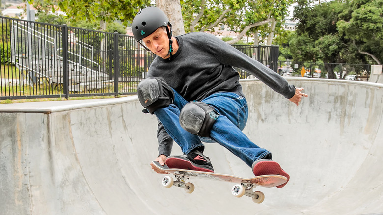 Tony Hawk and skateboard