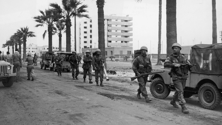 British troops patrolling Port Said