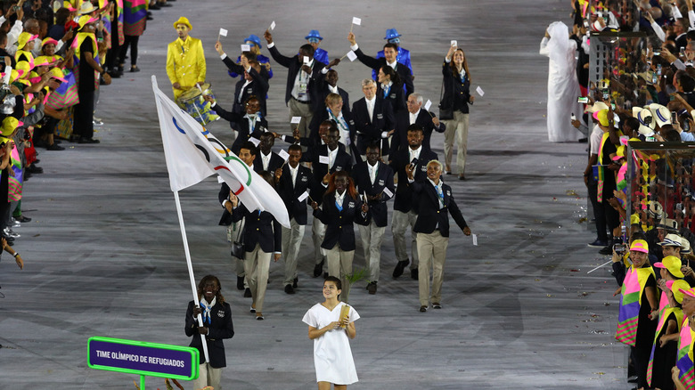 2016 Refugee Olympic Team at Rio opening ceremony