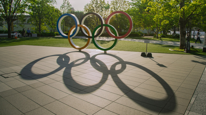 Olympic rings and shadow