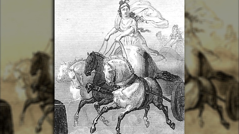 illustration of kyniska greel chariot horses