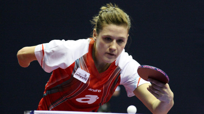 Natalia Partyka playing table tennis