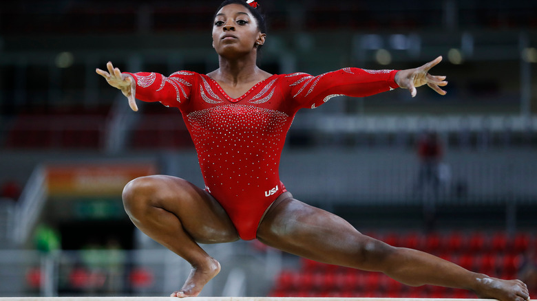 Simone Biles on the balance beam