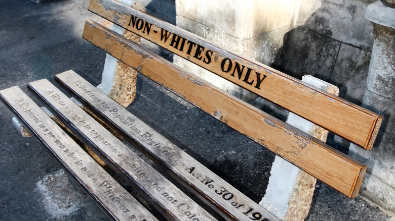 A 'non-whites only' bench in South Africa