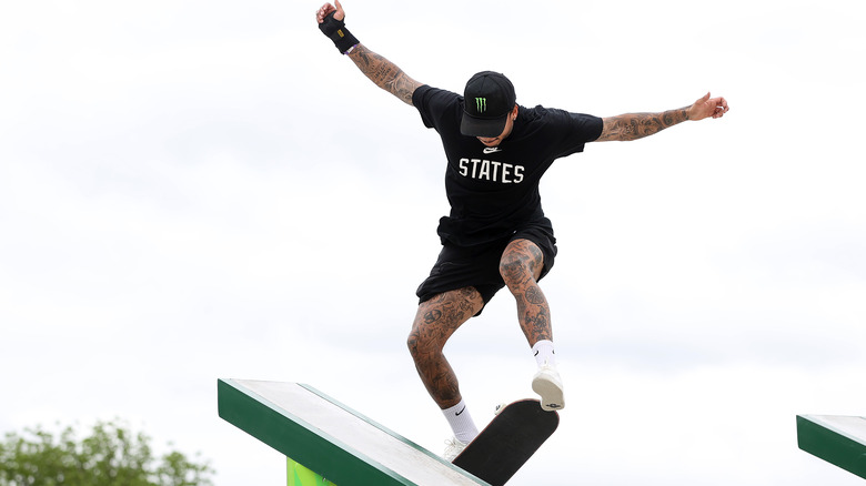 Nyjah Huston in action