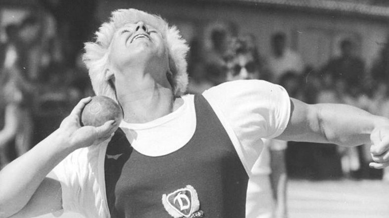 Ilona Slupianek competing in 1983