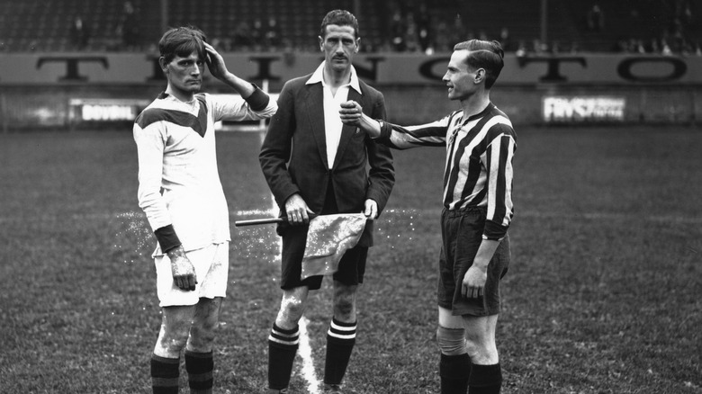 captains of the England and Wales deaf and dumb football teams 