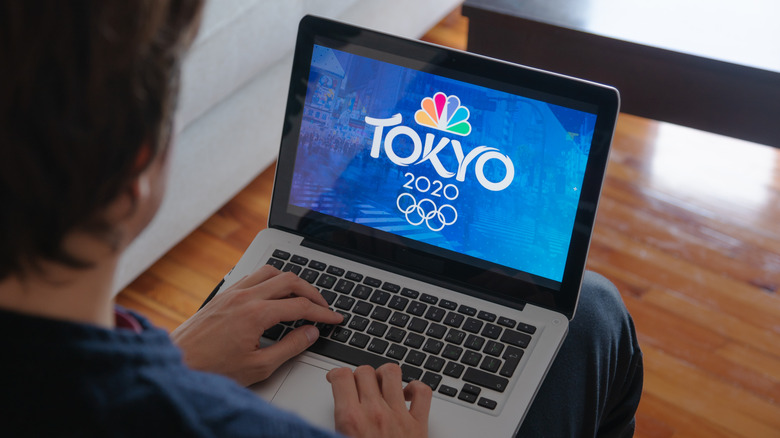 NBC Tokyo screen laptop