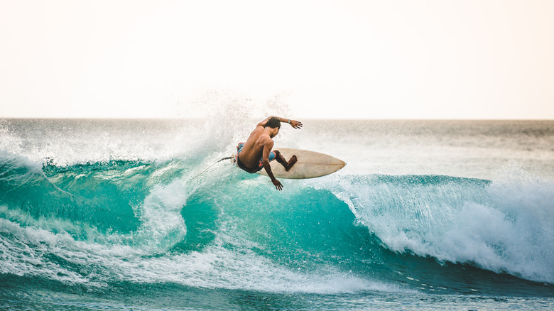 surfer riding waves