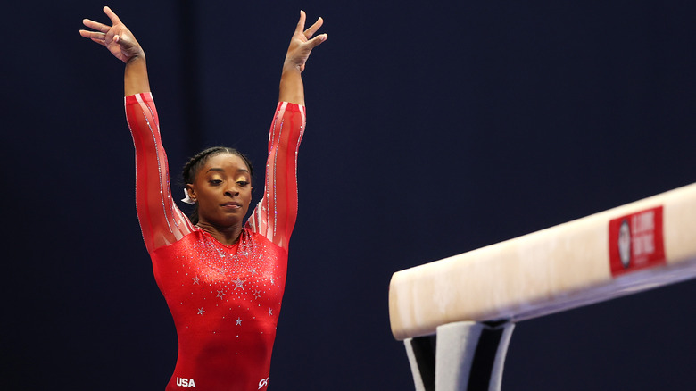 Simone Biles on uneven bars