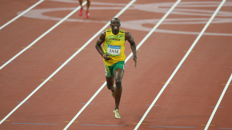 Usain Bolt running at Olympics