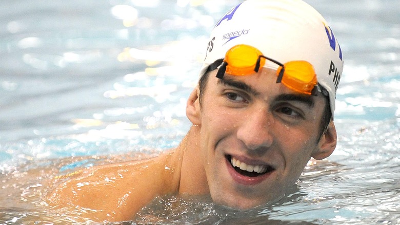 Michael Phelps in the water