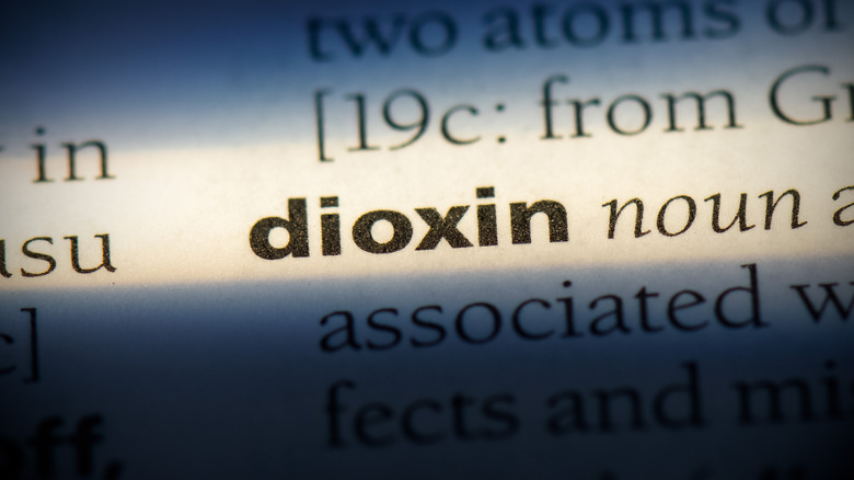 dictionary page with the word dioxin