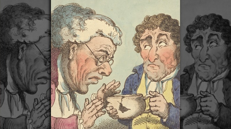 Illustration of men examining a chamber pot
