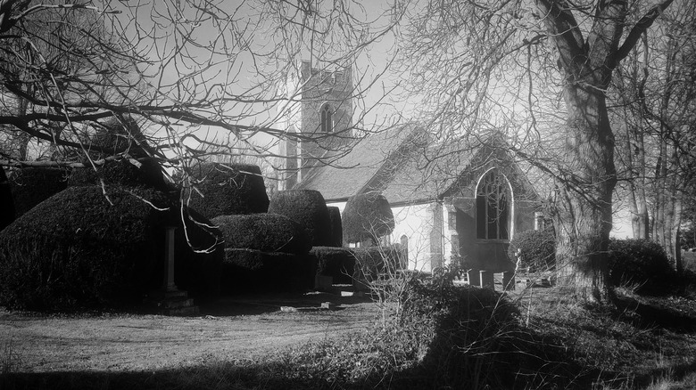 Borley Church black and white