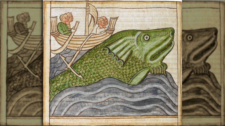 medieval woodcut sea serpent