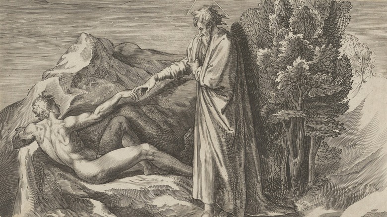 Print of creation of Adam