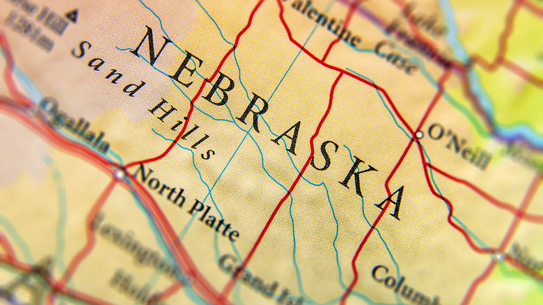 Nebraska on map