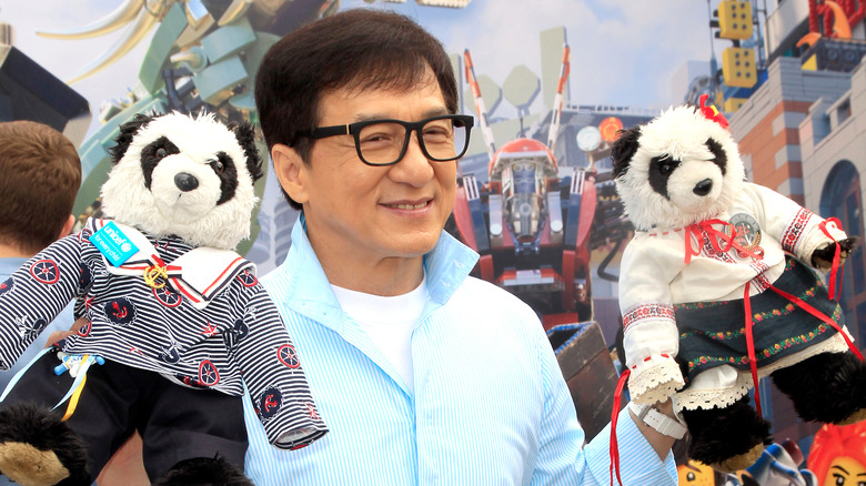 Jackie Chan with stuffed toys