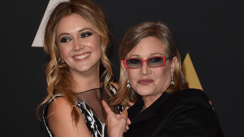 Billie Lourd and Carrie Fisher