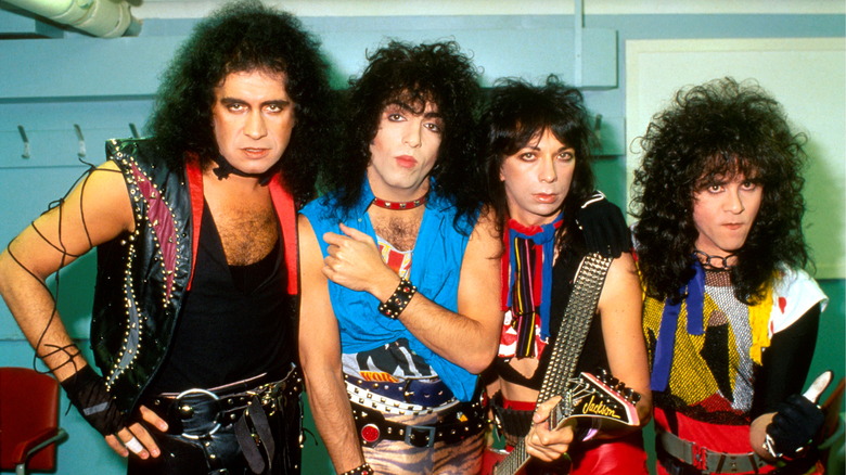 KISS posing without makeup