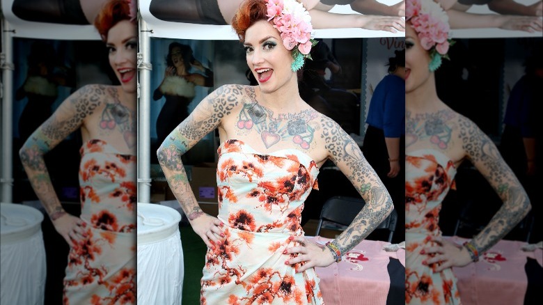 Cherry Dollface sleeveless dress at Viva Las Vegas