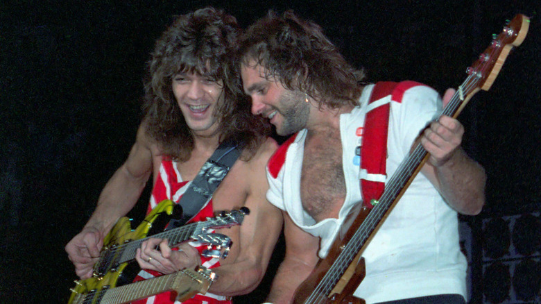 Eddie Van Halen Michael Anthony onstage